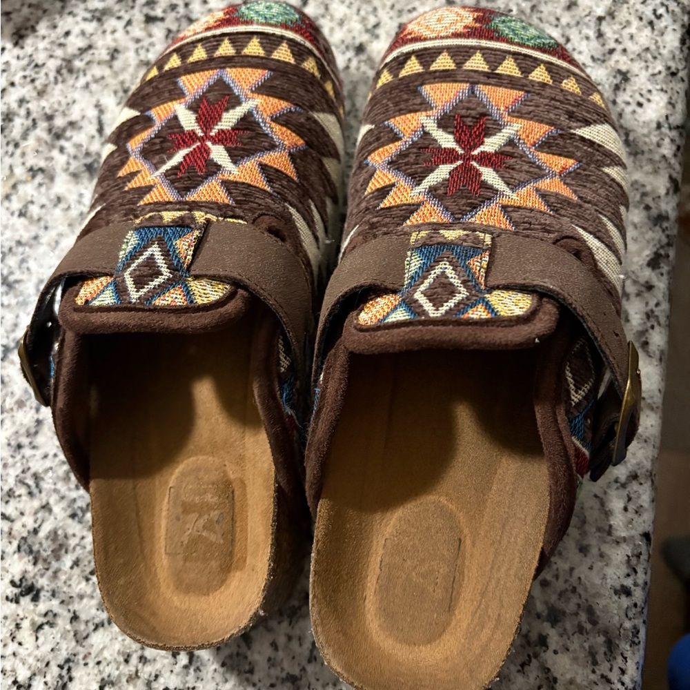 Colorful Patterned Mules